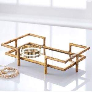 Lilly Pulitzer x PB Teen Gold Bamboo Mirror Tray